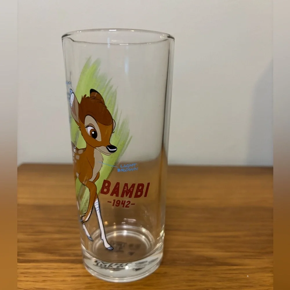 Disney Parks Bambi Ink and Paint Collection 12 oz Drinking Glass